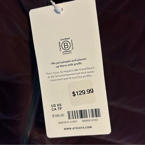 athleta hangover hybrid vest burgundy XS knit - Picture 7 of 9